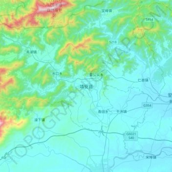 靖安县地形图、海拔、地势