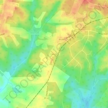 Clayville地形图、海拔、地势