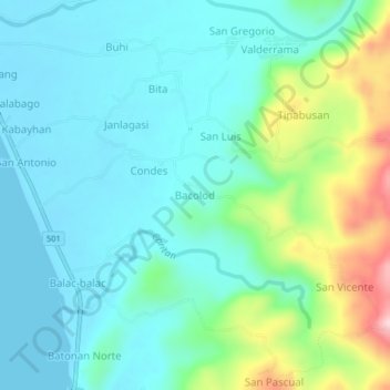 Bacolod地形图、海拔、地势