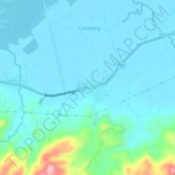 Dancalan地形图、海拔、地势