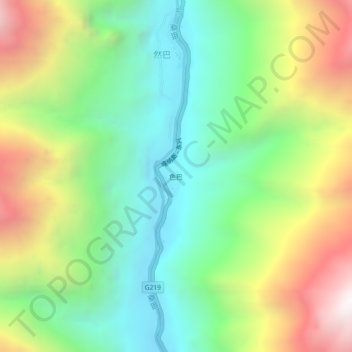 色巴地形图、海拔、地势