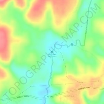 Cachoeira da Porteira地形图、海拔、地势