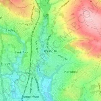 Bradshaw地形图、海拔、地势