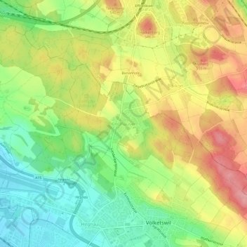 Kindhausen地形图、海拔、地势