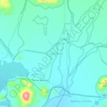 Las Colmenas地形图、海拔、地势