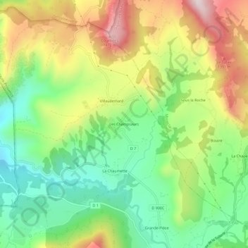Les Champsaurs地形图、海拔、地势