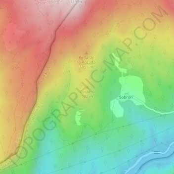 Costero地形图、海拔、地势
