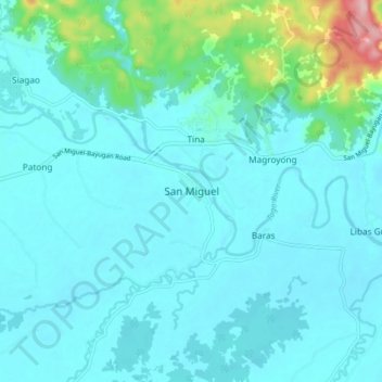San Miguel地形图、海拔、地势