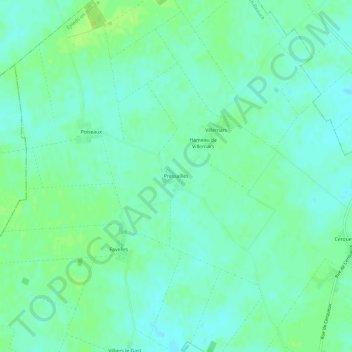 Pressailles地形图、海拔、地势