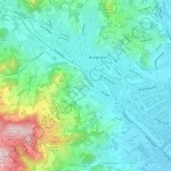 San Bortolo地形图、海拔、地势