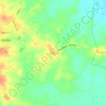 La Gloria地形图、海拔、地势