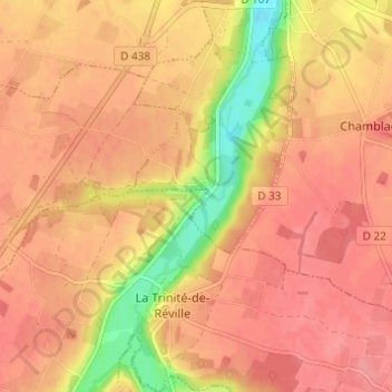 Les Nerveaux地形图、海拔、地势