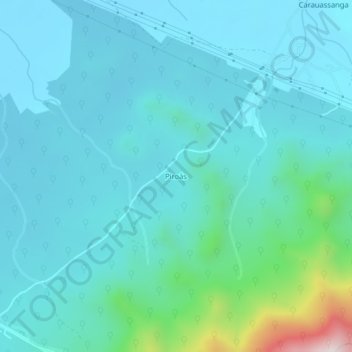 Piroás地形图、海拔、地势
