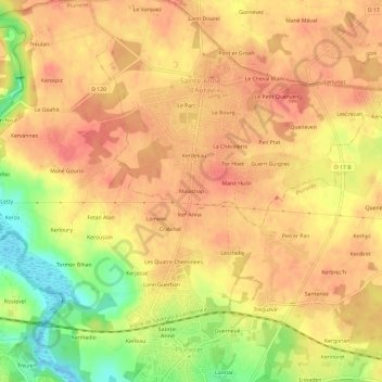 Malachap地形图、海拔、地势