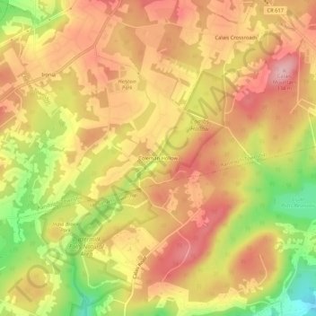 Coleman Hollow地形图、海拔、地势