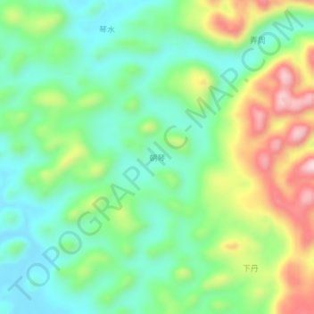 朝琴地形图、海拔、地势