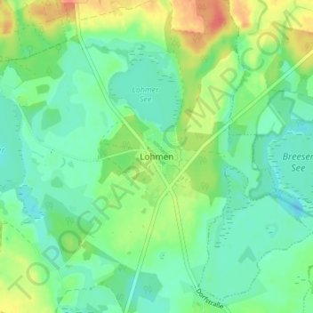 Lohmen地形图、海拔、地势