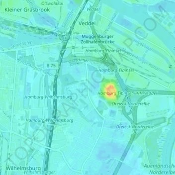 Niedergeorgswerder地形图、海拔、地势