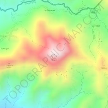 Cerro El Ayote地形图、海拔、地势