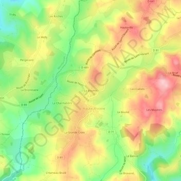 La Bourrie地形图、海拔、地势