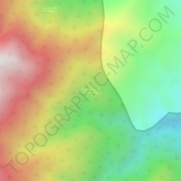 Tabang地形图、海拔、地势