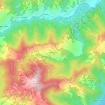 Porcentico地形图、海拔、地势