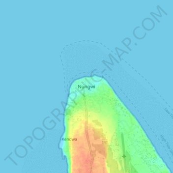 Nungwi地形图、海拔、地势