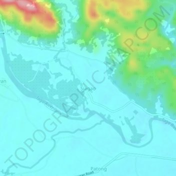 Siagao地形图、海拔、地势