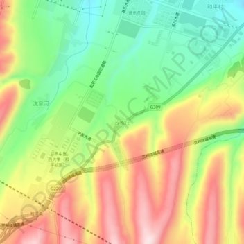 苏家庄地形图、海拔、地势