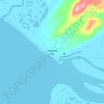 Goodnews Bay地形图、海拔、地势