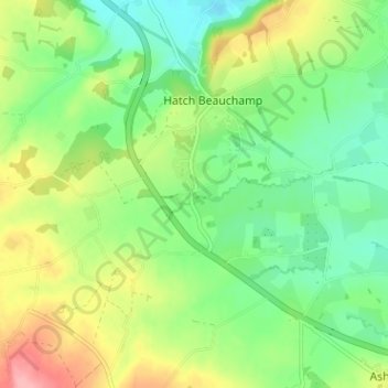 Hatch Green地形图、海拔、地势