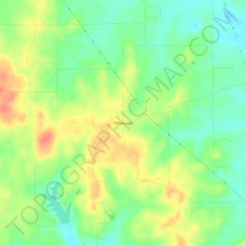 Whiteoak地形图、海拔、地势