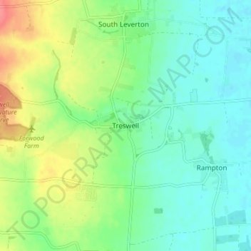 Treswell地形图、海拔、地势