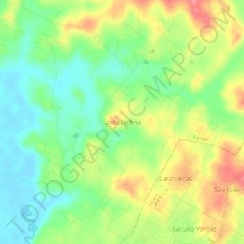 Linha Delfina地形图、海拔、地势