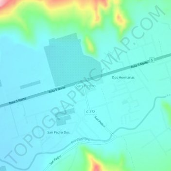 San Pedro地形图、海拔、地势