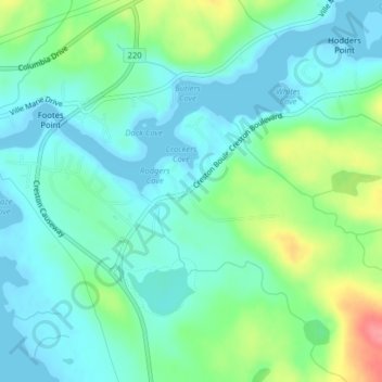 Creston地形图、海拔、地势