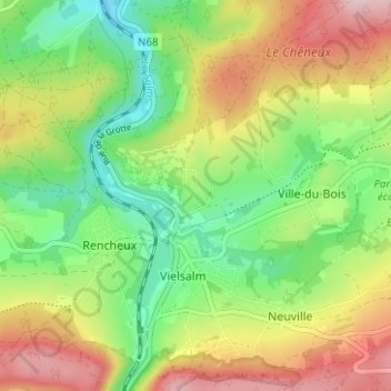 Priesmont地形图、海拔、地势