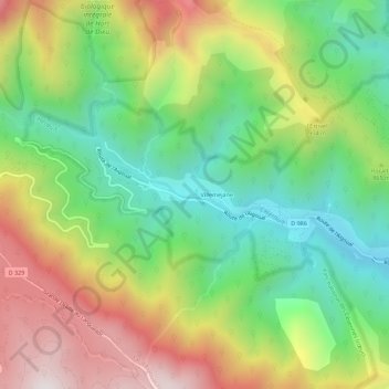 La Pénarie地形图、海拔、地势