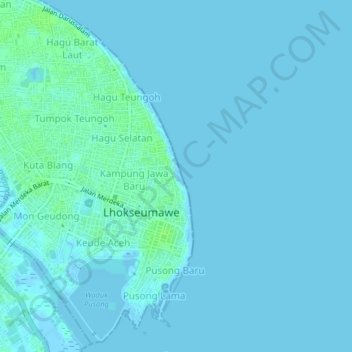 Kampung Jawa Lama地形图、海拔、地势