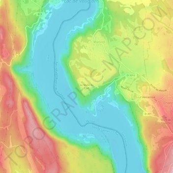 Le Mont du Cerf地形图、海拔、地势