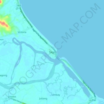 Tago地形图、海拔、地势