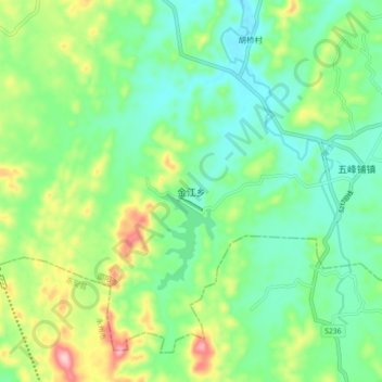 金江乡地形图、海拔、地势
