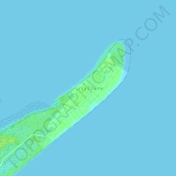 Punta Chame地形图、海拔、地势