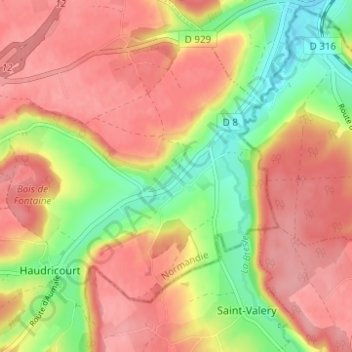 Villers地形图、海拔、地势