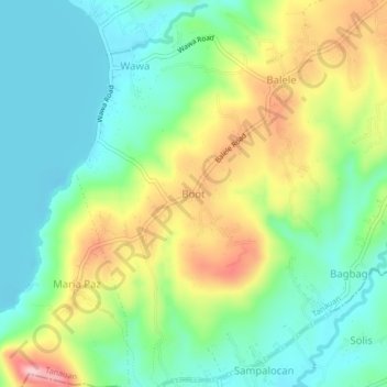 Boot地形图、海拔、地势