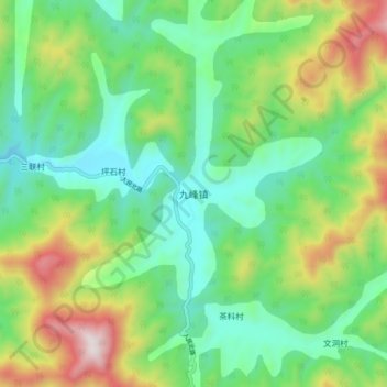 九峰镇地形图、海拔、地势