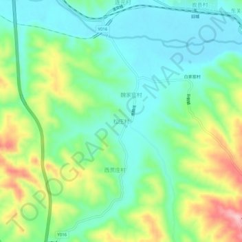 松庄村地形图、海拔、地势
