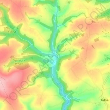 Herodsfoot地形图、海拔、地势