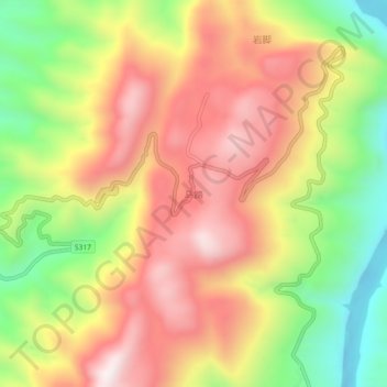 马蹄地形图、海拔、地势