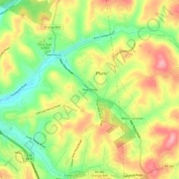 New Texas地形图、海拔、地势
